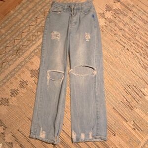 shein/romwe baggy ripped jeans
